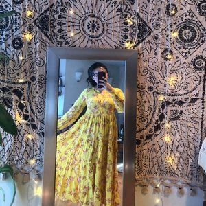 Floral Yellow Maxi Dress
